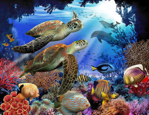 SUNSOUT INC - Underwater Fantasy - 500 pc Jigsaw Puzzle by Artist: Tom Wood - Finished Size 18" x 24" - MPN# 28804...