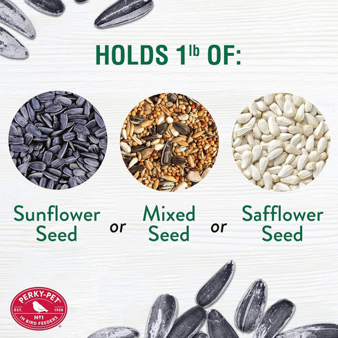 Perky-Pet 347 Clear Outdoor Window Bird Feeder with Strong Suction Cups – 1 Lb Seed Capacity...