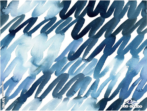 Tervis Yao Cheng - Scribbles In Blue Made in USA Double Walled Insulated Tumbler Travel Cup Keeps Drinks Cold & Hot, 24oz, Classic...