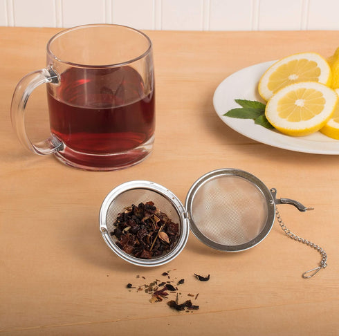 HIC Kitchen Mesh Ball Tea Infuser, 18/8 Stainless Steel Mesh, For Loose Leaf Tea and Mulling Spices, 2.5-Inch...