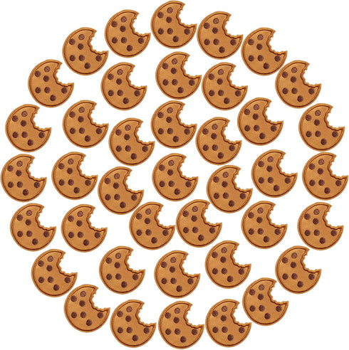 PAGOW 40Pcs Cookie Embroidered Patch for Clothing, Cute Cookie Iron on Stickers Suitable for Clothes Dress Hat Pants Shoes Curtain, DIY Cookie Emb...