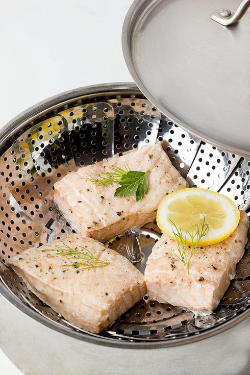 Vegetable Steamer - 5.3" to 9.3" - 100% Stainless Steel...