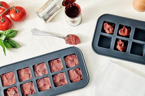 Souper Cubes 2 Tbsp Silicone Freezer Tray With Lid - Easy Meal Prep Container and Kitchen Storage Solution - Silicone Mold for Soup and Food Stora...