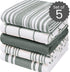Cotton Clinic 16x28 Kitchen Dish Tea Towels Ring Spun Cotton Set of 5, Dish Cloths, Bar Towels, Tea Towels and Cleaning Towels, Kitchen Towels wit...