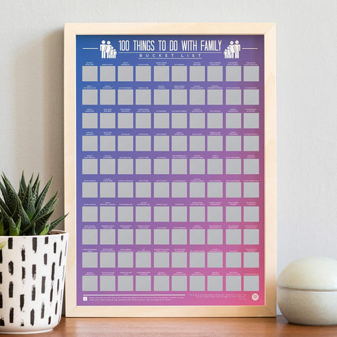 Gift Republic 100 Family Activities Scratch Off Poster Things to Do with Activity Ideas Wall Art Scratchable Bucket List...