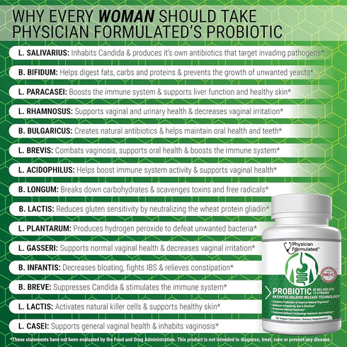 Probiotics for Women & Men - 50 Billion 15 Strains Slow Release DR Capsules & Prebiotics to Improve Digestive Health, Immune Support Supplement Fu...