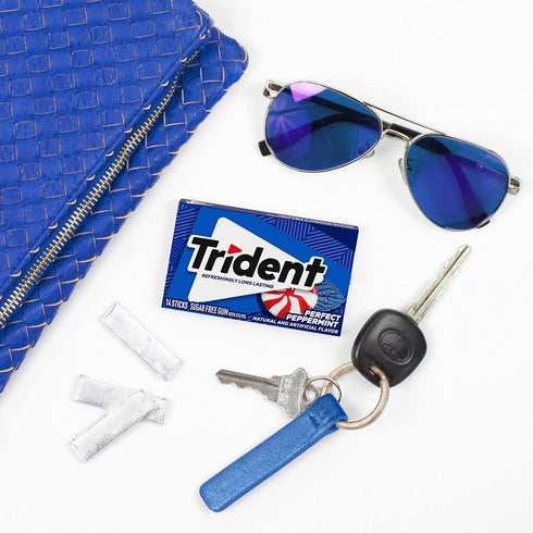 Trident Perfect Peppermint Sugar-Free Chewing Gum, 12 Packs of 14 Pieces (168 Total Pieces)...