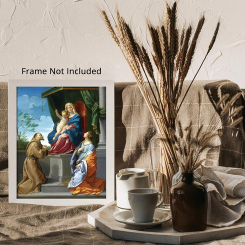 Posterizer 1 pcs-Saints Francis, Catherine painting poster-Religious Posters-Gifts for Christians -Decor for Church, Sunday School Classroom- unfr...
