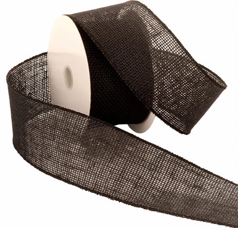 Morex Natural Burlap Wired Ribbon for Decorations, Holidays, Parties, Home and Outdoor Decor, 2.5" x 10 Yd, Black...
