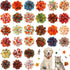 Sanwuta 30 Pcs Fall Dog Collar Flowers Bulk Thanksgiving Pet Flower Collar Bow Ties Holiday Dog Accessories Slides Attachment Decorations for Smal...