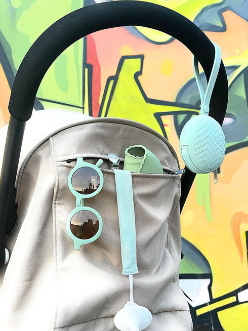 Ali+Oli BPA-Free Silicone Pacifier Holder Case (1-pk) Diaper Bag Accessory Newborn Travel Baby Pacifier Pouch (Mint)...