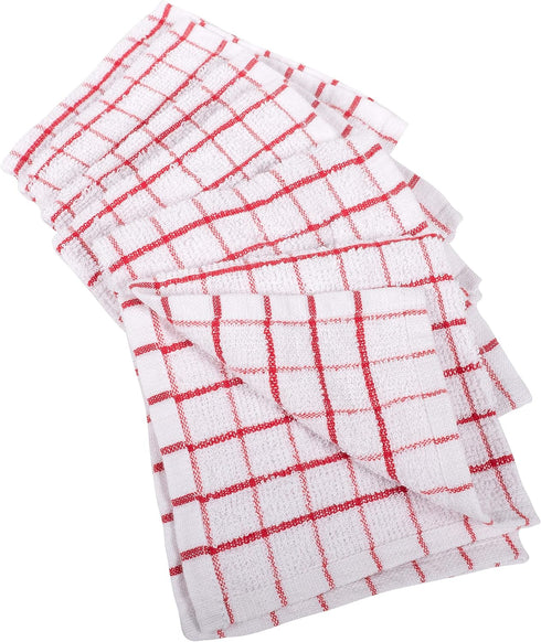 KAF Home Pantry 100% Cotton Checkered Grid Dish Cloths | Set of 6, 12 x 12 Inches | Absorbent and Machine Washable | Perfect for Cleaning Counters...