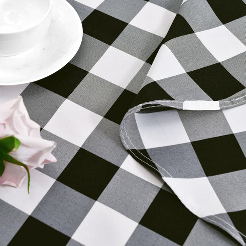 Hiasan Checkered Round Tablecloth 50 Inch - Waterproof Stain and Wrinkle Resistant Washable Fabric Table Cloth for Dining Room Party Outdoor Picni...