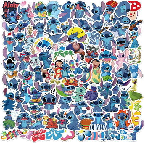 100Pcs Stitch Cartoon Stickers for Kids and Teen, Cool Cartoon Lilo Stitchs Waterproof Vinyl Decal for Girl Adult Water Bottle, Skateboard, Phone,...