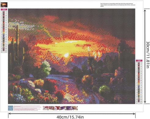 Zimal Full Round Drill 5D DIY Diamond Embroidery Desert Dusk Diamond Painting Cross Stitch Rhinestone Mosaic Decoration Round 11.8 x 15.8 Inch......