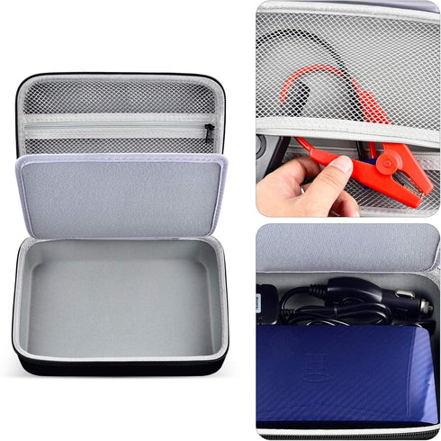 Case for Halo Bolt 58830/57720 mWh Portable Phone Laptop Charger Car Jump Starter, Power Bank Storage Holder with Mesh Pocket for AC Outlet, Car C...