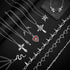 Janmercy 15 Pcs Gothic Grunge Necklace Set Goth Punk Rock Vintage Y2k Harajuku Silver Chain Choker Necklace Jewelry Costume Accessories for Women ...
