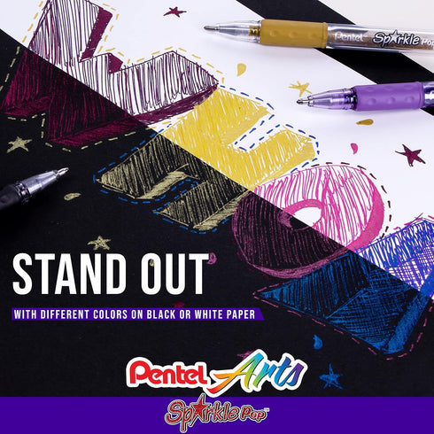 Pentel Sparkle Pop Metallic Gel Pen, (1.0mm) Bold Line, Blue/green Ink - K91-DC...