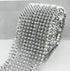 2/3 Yard Silver Sew Stitch On Pointed Spike Stud Cone Flatback Punk Rock Trim Mesh Bead Craft(Silver)...