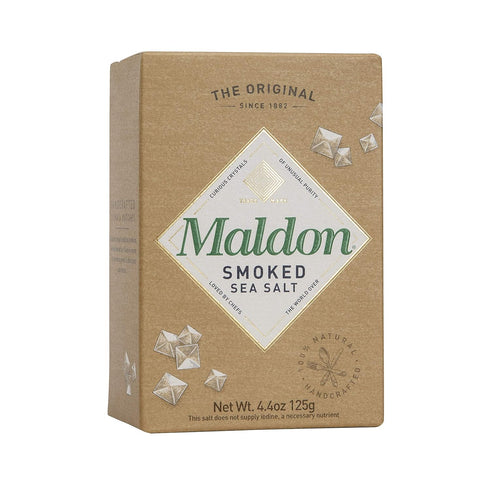 Maldon Salt, Smoked Sea Salt Flakes, 4.4 oz (125 g), Kosher, Natural, Gently Smoked Over Oak, Handcrafted, Gourmet, Pyramid Crystals, 2 Count...