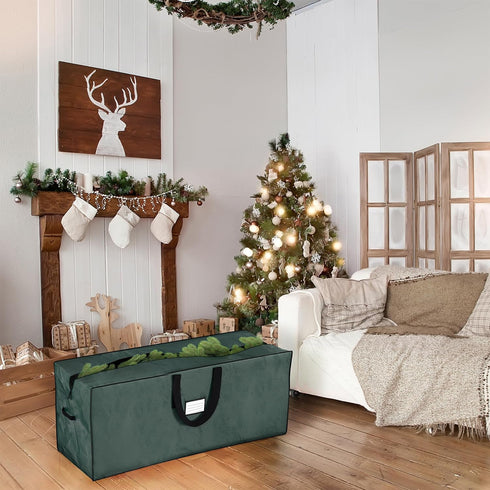 Christmas Tree Storage Bag-Fits up to 7.5 Foot Artificial Trees-Protects Holiday Decorations & Inflatables from Moisture & Damage by Elf Stor (Gre...