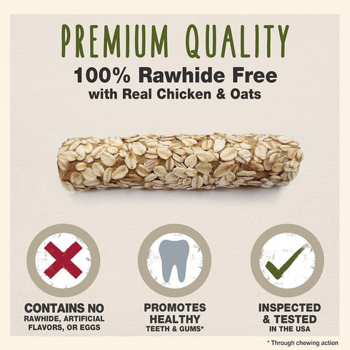 Cadet Smart Hide Rawhide Free Dog Treats – Oat Coated, 2 Count...