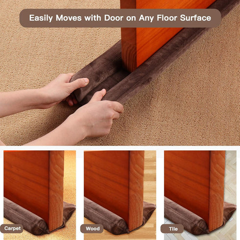 GDHOMM Under Door Draft Stopper Weather Stripping Gap Filler & Seal Adjustable 30"-36", Blocks Noise, Cold Air & Light, Coffee...