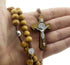 Nazareth Store Wood Beads Rosary Necklace Saint Benedict Medal & Catholic Cross Religious Prayer Chaplet String Handmade - Velvet Bag...