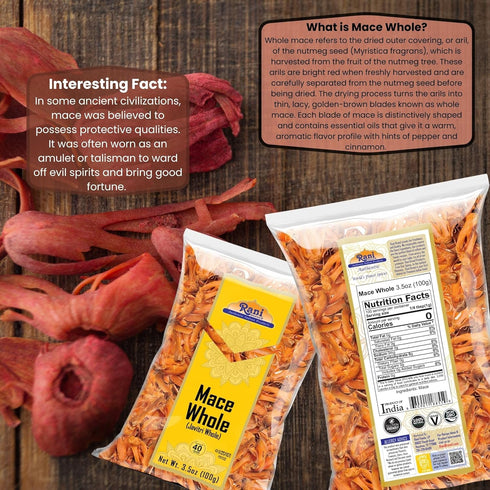 Rani Mace Whole (Javathri), Spice 3.5oz (100g) ~ All Natural | Vegan | Gluten Friendly | NON-GMO | Kosher | Indian Origin...