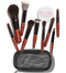 Cosme 9 FULL FACE MINI TRAVEL Make Up Brush Set: Natural Coverage Makeup Brushes Set & Brush Case. Travel Makeup Brushes in Synthetic & Natural Ha...