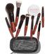 Cosme 9 FULL FACE MINI TRAVEL Make Up Brush Set: Natural Coverage Makeup Brushes Set & Brush Case. Travel Makeup Brushes in Synthetic & Natural Ha...