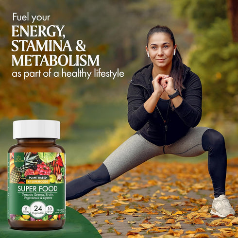 Super Greens and Reds Daily Fruits and Veggies Supplement: Gluten Free, Organic Superfood Greens Supplement Capsules & Cruciferous Vegetable Suppl...