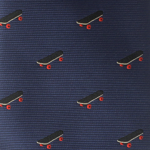Skateboard Pattern Necktie With Gift Box Black Skateboard Navy Color Sports Fun Wedding Gift Accessory Tie...