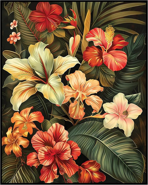 Posterizer 1 pcs-coral-blush and pink unique flowers in nature-Floral & Botanical Art-Abstract & Modern Art-Decor for Home & Office- UNFRAMED Wall...