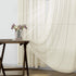 KOUFALL Sheer Curtains 96 Inches Long for Living Room 2 Panel Set,Cream Beige Light Tan Lightweight Thin Linen Look Rod Pocket Boho Neutral Curtai...