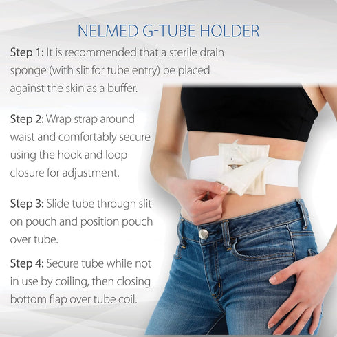 Core Products NelMed G-Tube Holder – Feeding Tube Belt Holder for PEG, G, J Tubes – Adjustable, Discreet Support for Tube Feeding – Small/Medium (...