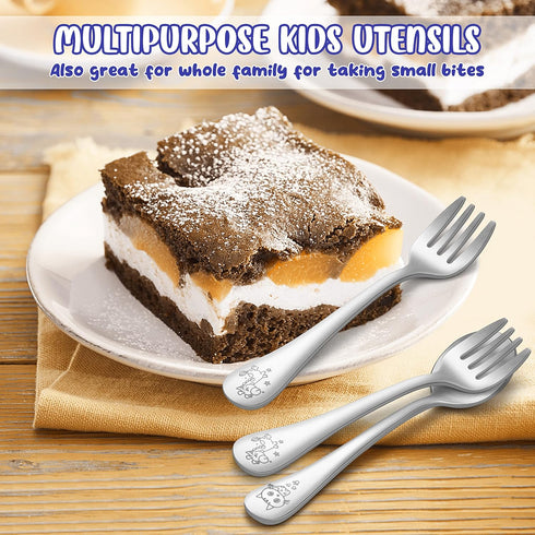 E-far 9-Piece Toddler Utensils, Stainless Steel Kids Silverware for Baby Self Feeding, Includes Toddler Forks Spoons Knife with Cute Animal Patter...