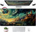 Cool Aesthetic Castle Mouse Pad Desk Pad Cute Cloudy and Starry Desk Mat, Office Desk Decor Anime Mousepad Laptop Keyboard and Mouse Mat, XXL Larg...