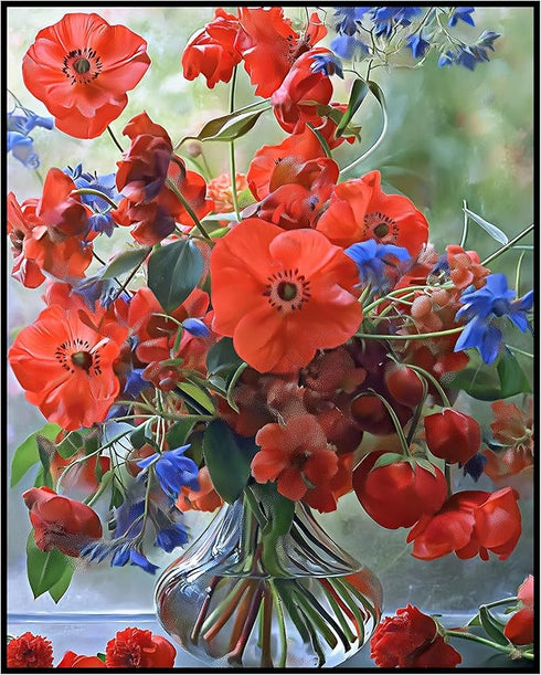 Posterizer 1 pcs-Valentine’s bouquet of your favorite flowers cute poster -2-Floral & Botanical Art-Romantic Art-Gift for Couples boyfriend girlfr...