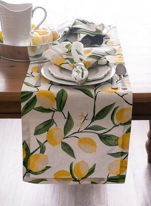 DII Lemon Bliss Tabletop Collection, Table Runner, 14x72...