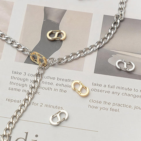 5 Pieces Double Opening Lobster Clasp Shorten Clasp Necklace Clasp,Stainless Steel S Lock Close Bracelet Connector and Extended Necklace Clasp for...