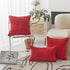Home Brilliant Red Pillow Covers Decorative Throw Pillow Covers for Couch Bench Set of 2 Striped Corduroy Accent Pillow Covers, 40x40cm, 16 x 16 I...