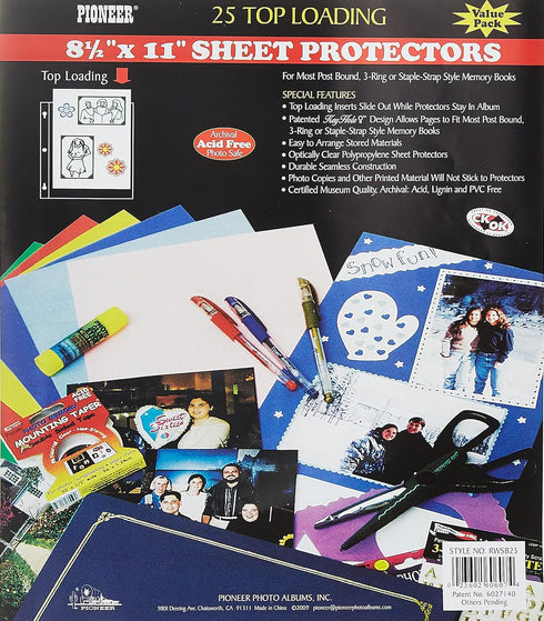 Pioneer Photo Albums RW-SB25 Bulk Sheet Protectors for 8.5 x 11 Pages (Pack of 25)...