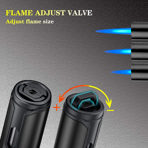Anrapley Lighter, 6.0in Long Butane Torch Lighter with Fuel Level Window, Windproof Pen Lighter Adjustable Jet Flame for Candle Fireplace Grill Ki...