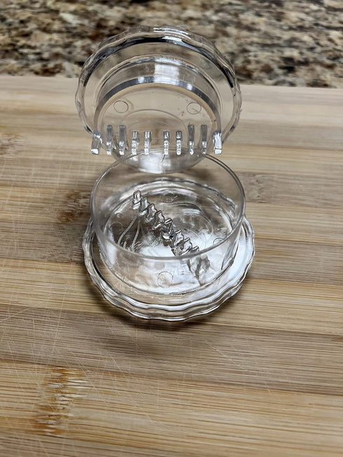Garlic & Ginger Grinder Twisting Mincer for Nuts, Spices, and Herbs | Manual Hand Kitchen Tool Easy to Clean and Dishwasher Safe | CLEAR Color!...