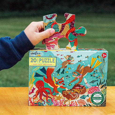 eeBoo: Deep Sea Treasure - 20 Piece Puzzle - 15 x 11 Kids Jigsaw, Oversized Glossy Pieces, Ocean Themed, Preschool Puzzle, Ages 3+...