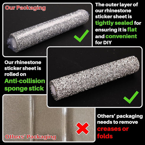 Locacrystal Bling Rhinestone Sticker DIY Home Decor Stickers Self-Adhesive Crystal Sheet Stickers for Cars & Crafts Decoration(Silver,9.4" x 15.8"...