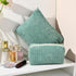 2 Pieces Corduroy Green Makeup Bag Large Corduroy Cosmetic Bag Capacity Canvas Travel Toiletry Bag Organizer Cute Makeup Brushes Aesthetic Accesso...