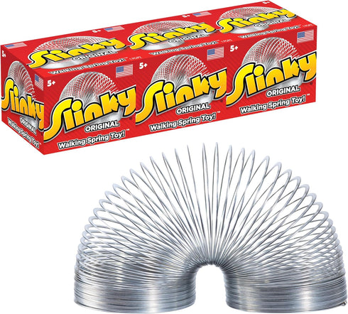 Just Play The Original Slinky Walking Spring Toy, 3-Pack Metal Slinky, Fidget Toys, Party Favors and Gifts, Kids Toys for Ages 5 Up, Amazon Exclus...