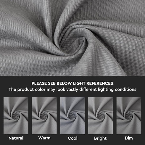 Encasa XO Table Runner 13x104 in Long | Cotton Canvas Fabric | Grey Solid Color | Machine Washable & Durable...